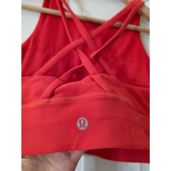 lululemon Energy Longline Bra Medium Support Sz 10 Red - Picture 3 of 6